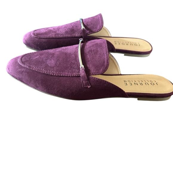Journee Collection Ameena Slip On Mule Classic Horsebit Detail  Purple NEW 8.5 - Picture 2 of 10